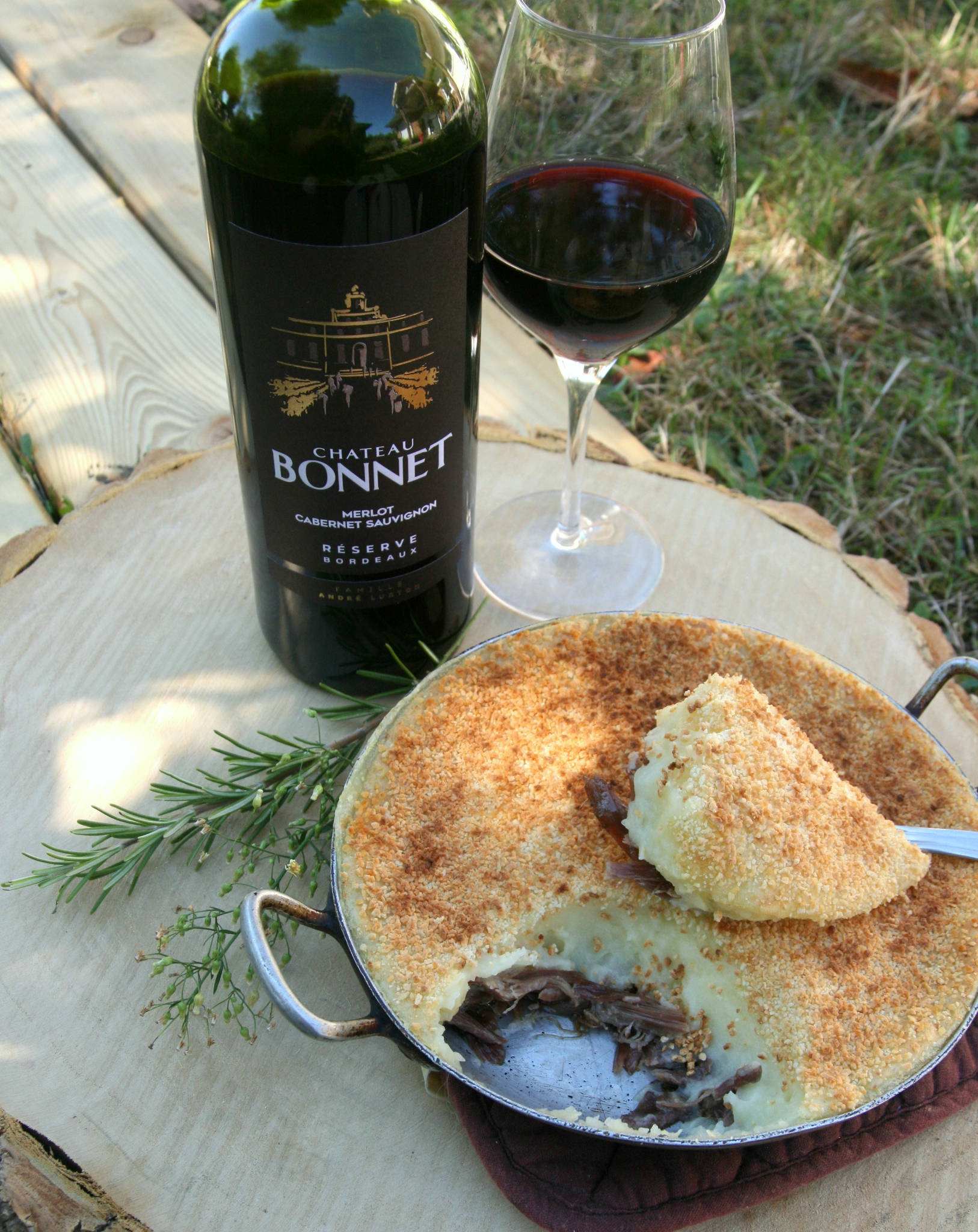 Parmentier de confit de canard, Château Bonnet Réserve rouge 2019