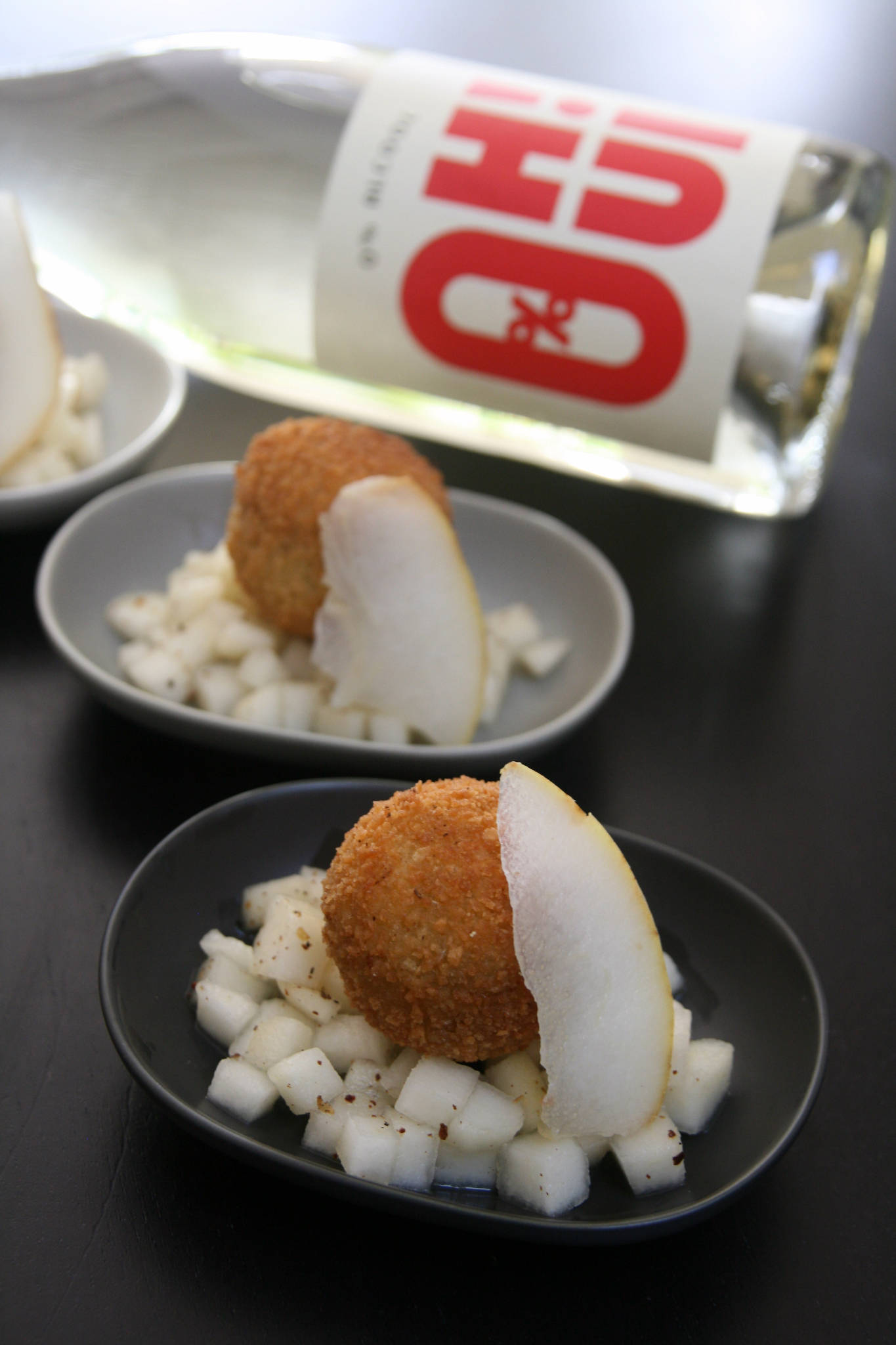 Cromesqui de bleu d'Auvergne et poire au poivre de Timut